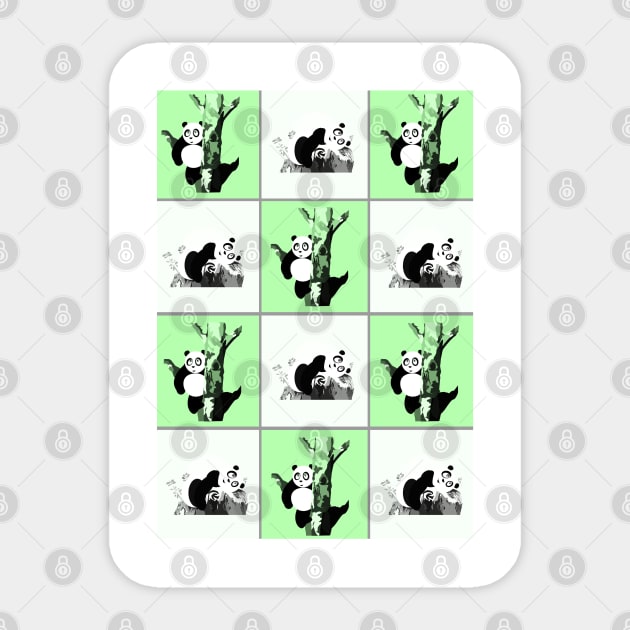 Pandas Checker - Green Sticker by adamzworld